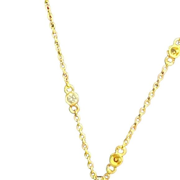 Elegant Sterling Silver Gold plated 16 inch Necklace orange red Pendant - Picture 3 of 6